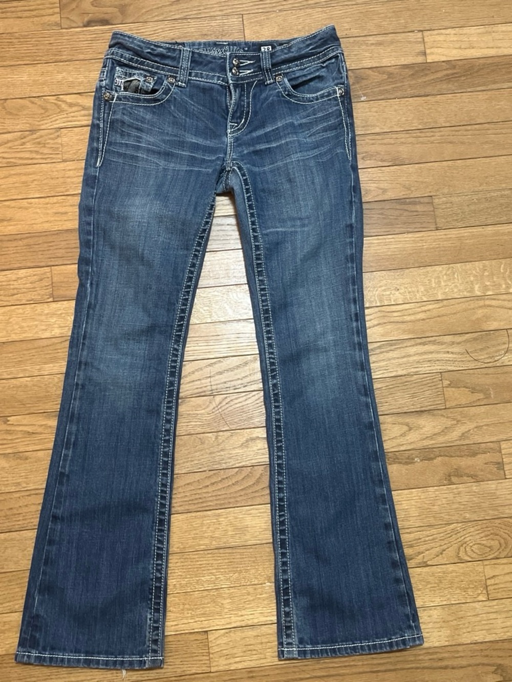 Vintage Y2K Miss Me bootcut jeans with lace detail